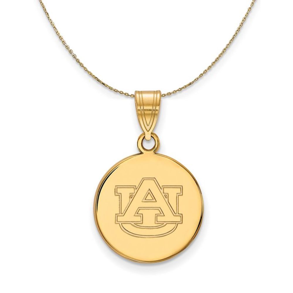 14k Yellow Gold Auburn U Medium Disc Necklace - 22 Inch